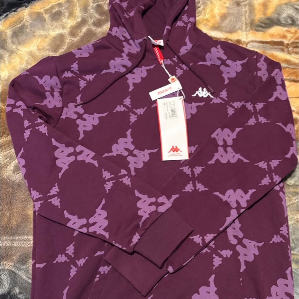 Kappa Maroon Hoodie with Pink Logo Design